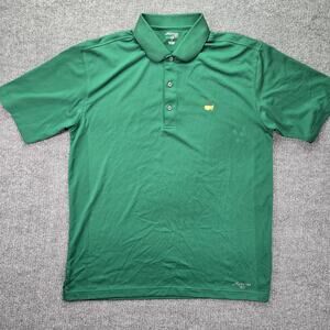 Masters Tech Polo Shirt Mens Large Green Augusta National Golf Performance